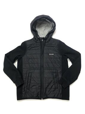 Roots quilted hoodie kanga Womens jacket with sweatshirt sleeves Medium Casual